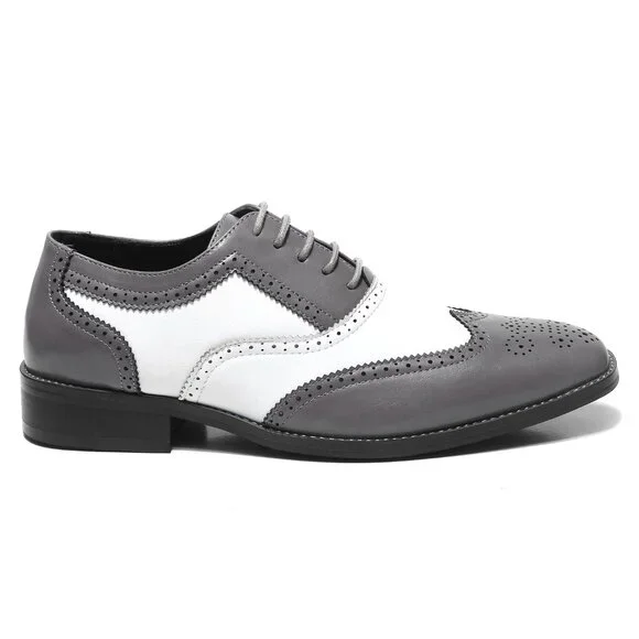 Metrocharm | Shoes | Gray White 92s Wingtip Lace Up Oxford  display picture 3